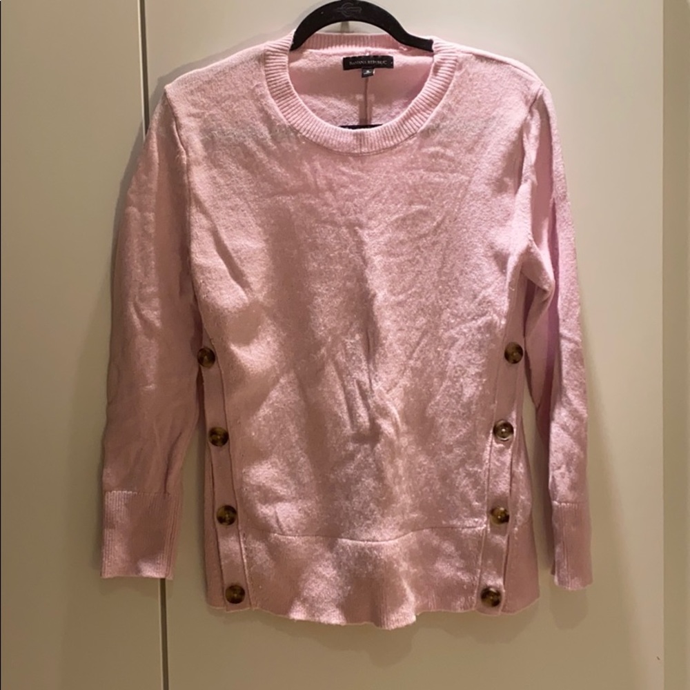 Pink Banana Republic Sweater with button detail